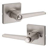 Safelock Daylon Lever with Square Rose Privacy Lock with RCAL Latch and RCS Strike Kwikset