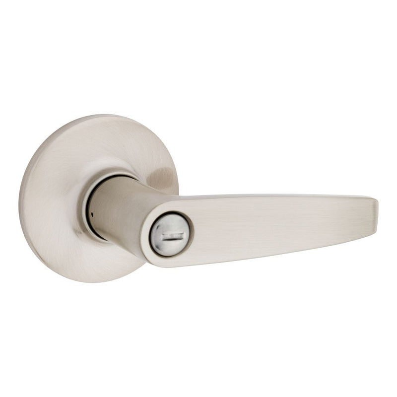 Safelock Winston Lever Round Rose Push Button Privacy Lock with RCAL Latch and RCS Strike Kwikset