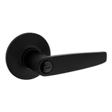 Safelock Winston Lever Round Rose Push Button Privacy Lock with RCAL Latch and RCS Strike Kwikset