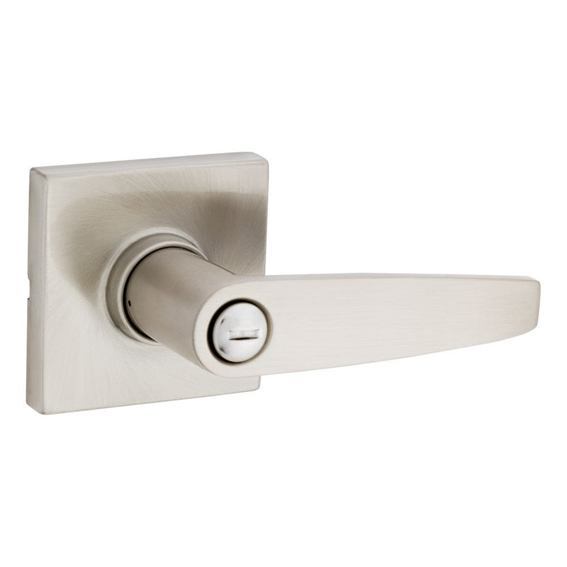 Safelock Winston Lever Square Rose Push Button Privacy Lock with RCAL Latch and RCS Strike Kwikset