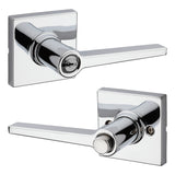 Safelock Daylon Lever with Square Rose Push Button Entry Lock with RCAL Latch and RCS Strike Kwikset