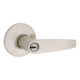 Safelock Winston Lever Round Rose Push Button Entry Lock with 4AL Latch and RCS Strike Kwikset