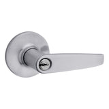 Safelock Winston Lever Round Rose Push Button Entry Lock with 4AL Latch and RCS Strike Kwikset