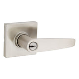 Safelock Winston Lever Square Rose Push Button Entry Lock with 4AL Latch and RCS Strike Kwikset