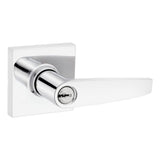 Safelock Winston Lever Square Rose Push Button Entry Lock with 4AL Latch and RCS Strike Kwikset