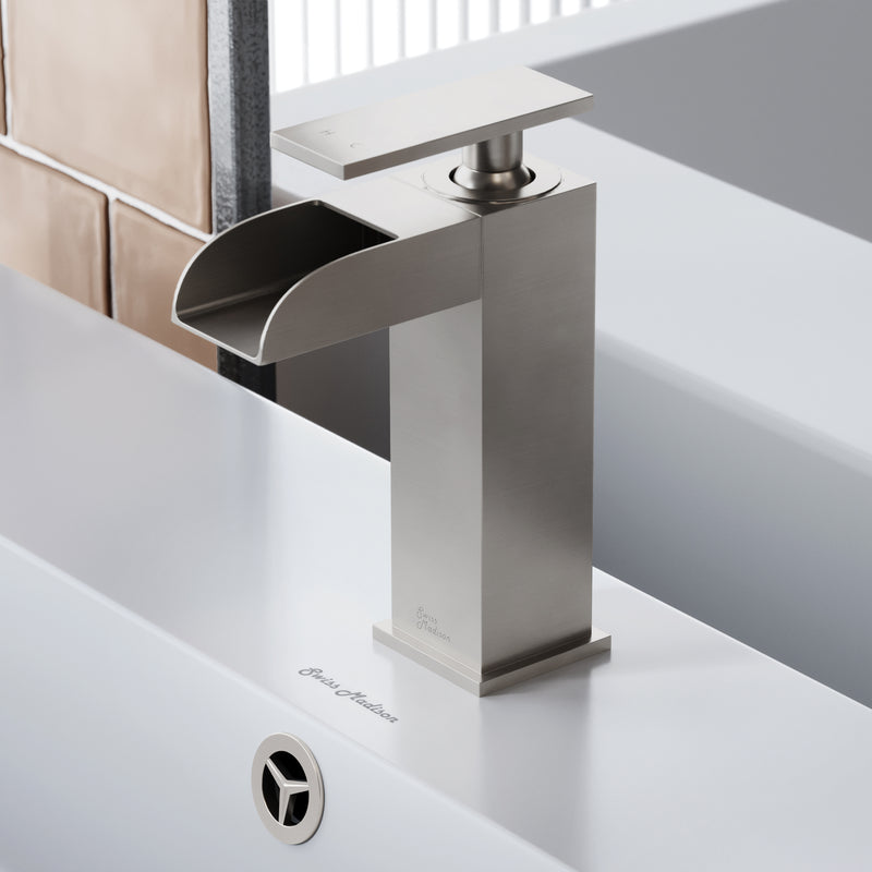 Swiss Madison Concorde Single Hole, Single-Handle, Waterfall Bathroom Faucet