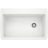 Blanco Diamond SILGRANIT 33.5" Super Single Dual Mount Kitchen Sink Blanco