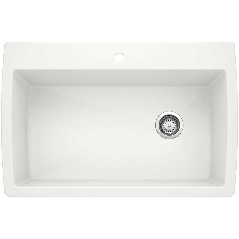 Blanco Diamond SILGRANIT 33.5" Super Single Dual Mount Kitchen Sink Blanco