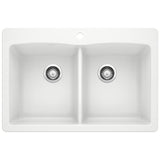 Blanco Diamond SILGRANIT 33" 50/50 Double Bowl Dual Mount Kitchen Sink Blanco