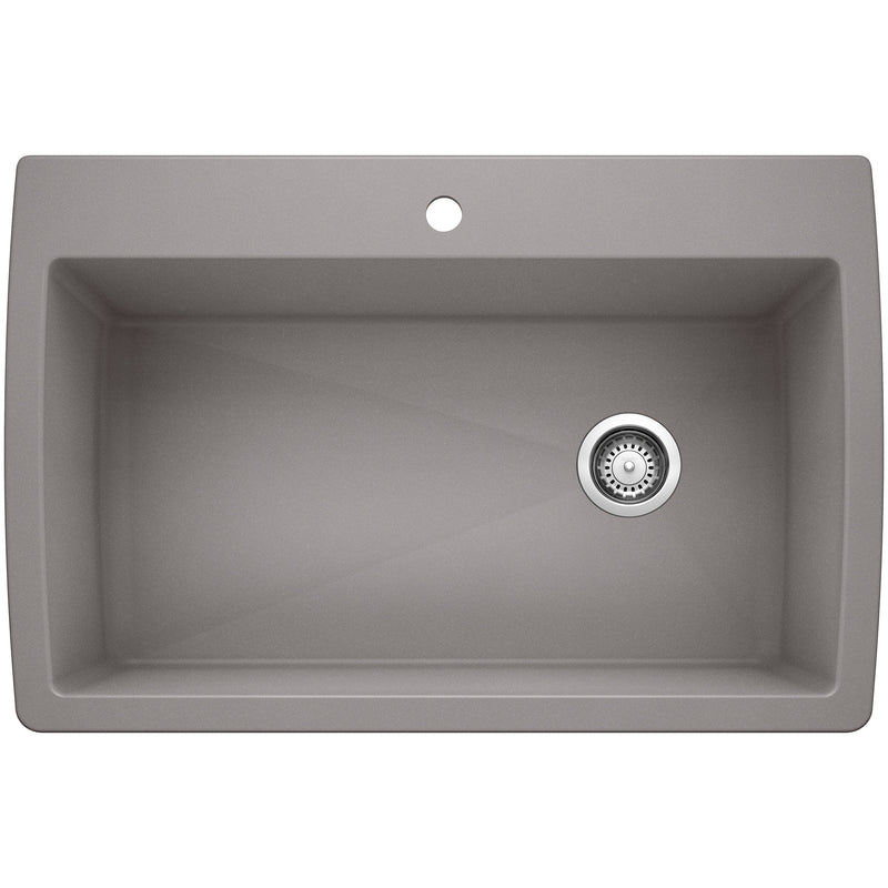 Blanco Diamond SILGRANIT 33.5" Super Single Dual Mount Kitchen Sink Blanco