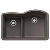 Blanco Diamond SILGRANIT 32" 40/60 Reverse Double Bowl Undermount Kitchen Sink with Low Divide Blanco