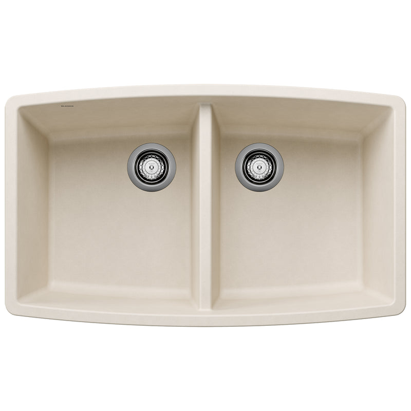 Blanco Performa SILGRANIT 33" 50/50 Double Bowl Undermount Kitchen Sink Blanco