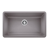 Blanco Precis SILGRANIT 32" Super Single Undermount Kitchen Sink Blanco