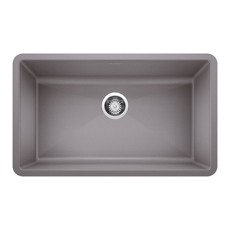 Blanco Precis SILGRANIT 32" Super Single Undermount Kitchen Sink Blanco