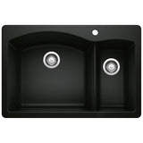 Blanco Diamond SILGRANIT 33" 70/30 Double Bowl Dual Mount Kitchen Sink Blanco