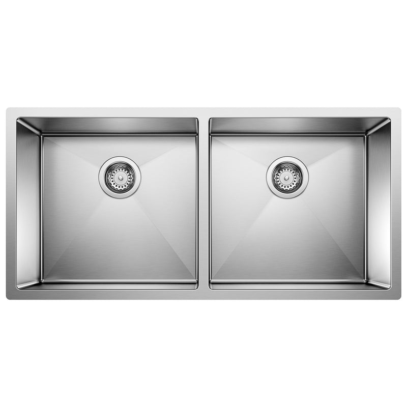 Blanco Precision R10 37" 50/50 Double Bowl Undermount Stainless Steel Kitchen Sink Blanco