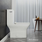 Swiss Madison Carre One Piece Square Toilet Left Side Flush, 10" Rough-In 1.28 gpf