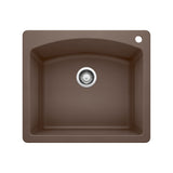 Blanco Diamond SILGRANIT 25" Single Bowl Dual Mount Kitchen Sink Blanco