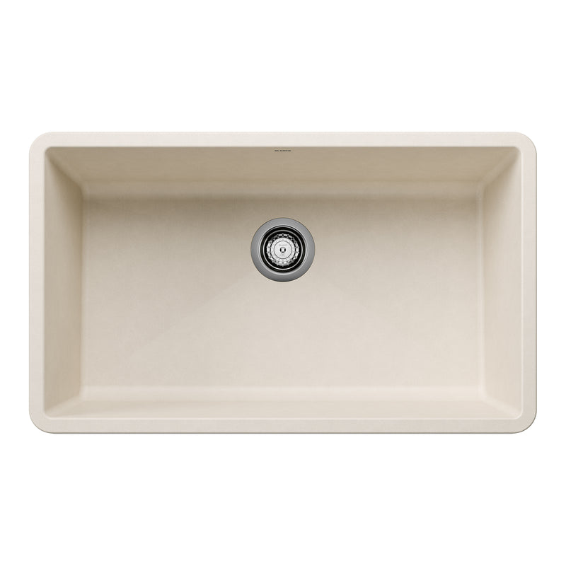 Blanco Precis SILGRANIT 32" Super Single Undermount Kitchen Sink Blanco