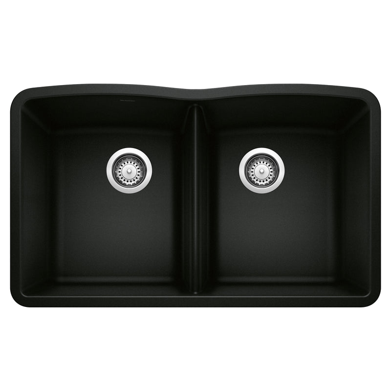 Blanco Diamond SILGRANIT 32" 50/50 Double Bowl Undermount Kitchen Sink Blanco