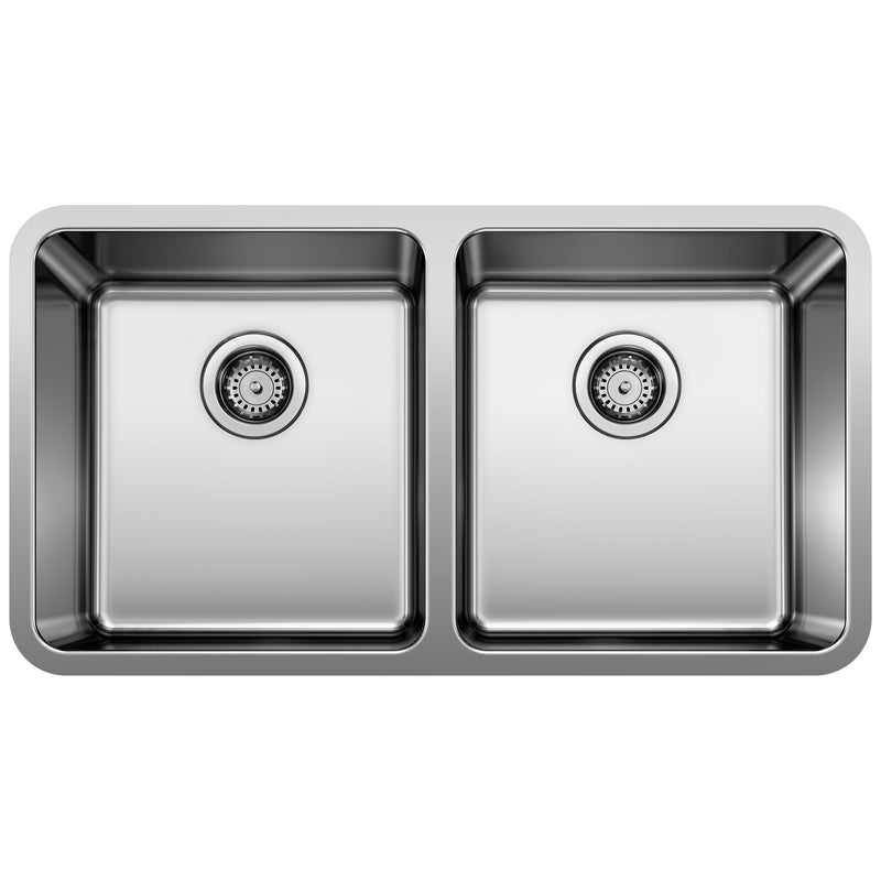 Blanco Formera 33" 50/50 Double Bowl Undermount Stainless Steel Kitchen Sink Blanco