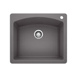 Blanco Diamond SILGRANIT 25" Single Bowl Dual Mount Kitchen Sink Blanco