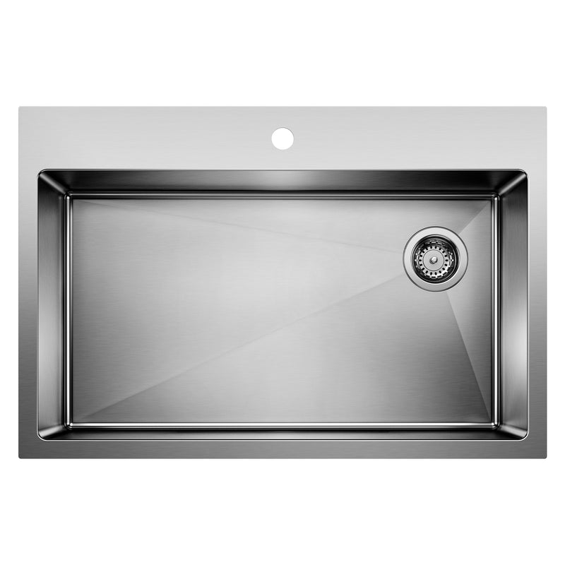 Blanco Quatrus R15 33" Super Single Bowl Dual Mount Stainless Steel Kitchen Sink Blanco