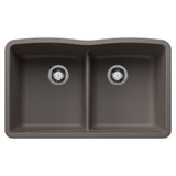 Blanco Diamond SILGRANIT 32" 50/50 Double Bowl Undermount Kitchen Sink with Low Divide Blanco