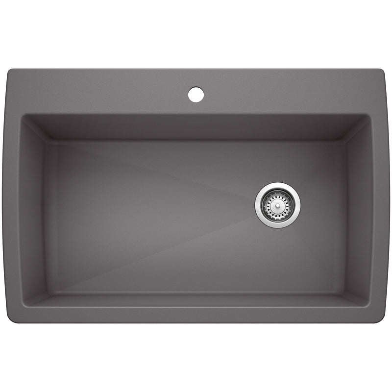 Blanco Diamond SILGRANIT 33.5" Super Single Dual Mount Kitchen Sink Blanco