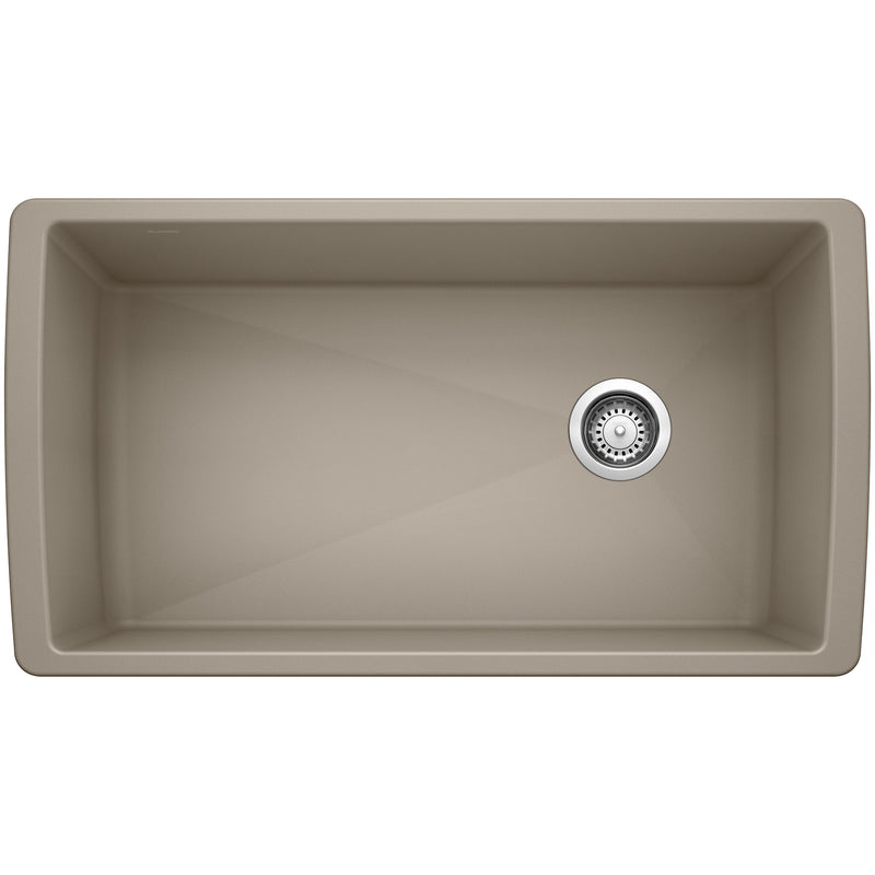 Blanco Diamond SILGRANIT 33" Super Single Undermount Kitchen Sink Blanco