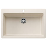 Blanco Liven SILGRANIT 33" Super Single Dual Mount Kitchen Sink Blanco