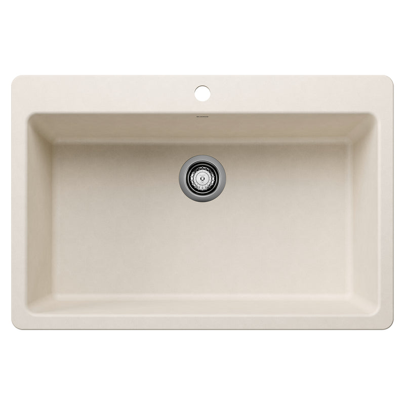 Blanco Liven SILGRANIT 33" Super Single Dual Mount Kitchen Sink Blanco