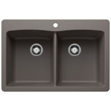 Blanco Diamond SILGRANIT 33" 50/50 Double Bowl Dual Mount Kitchen Sink Blanco