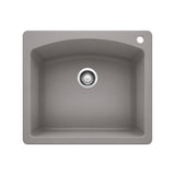 Blanco Diamond SILGRANIT 25" Single Bowl Dual Mount Kitchen Sink Blanco