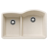 Blanco Diamond SILGRANIT 32" 40/60 Reverse Double Bowl Undermount Kitchen Sink with Low Divide Blanco