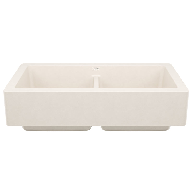 Blanco Vintera SILGRANIT 33" Double Bowl Apron-Front Farmhouse Sink Blanco