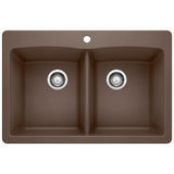 Blanco Diamond SILGRANIT 33" 50/50 Double Bowl Dual Mount Kitchen Sink Blanco