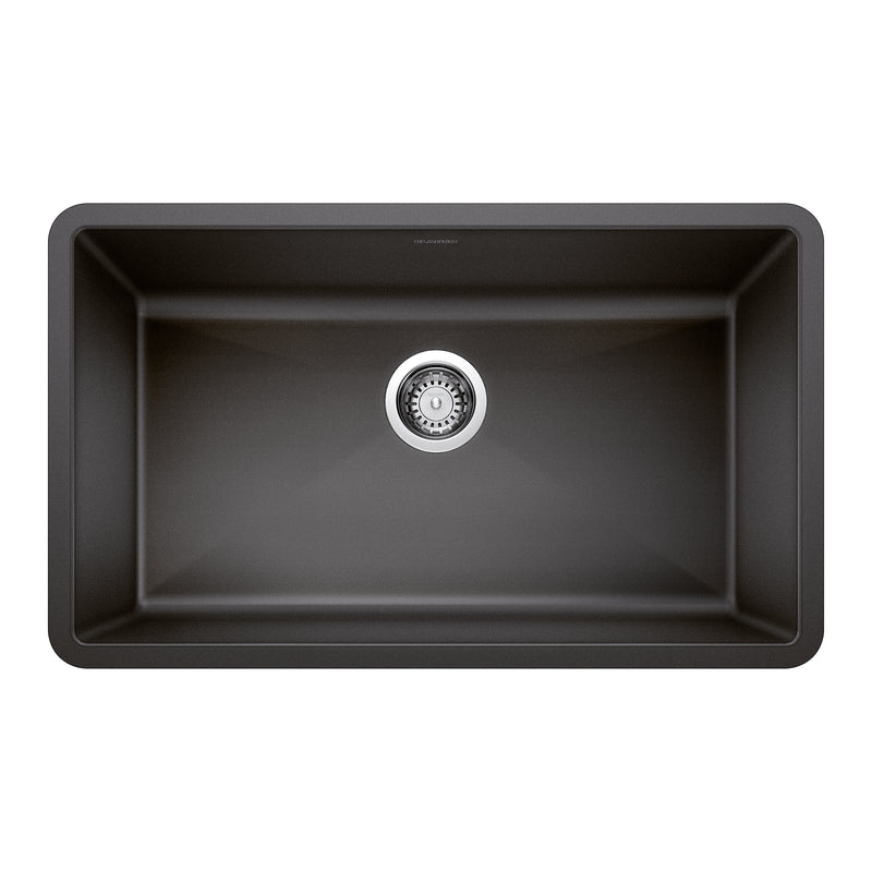 Blanco Precis SILGRANIT 32" Super Single Undermount Kitchen Sink Blanco