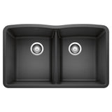 Blanco Diamond SILGRANIT 32" 50/50 Double Bowl Undermount Kitchen Sink Blanco