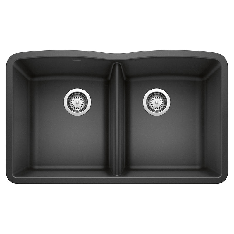 Blanco Diamond SILGRANIT 32" 50/50 Double Bowl Undermount Kitchen Sink Blanco