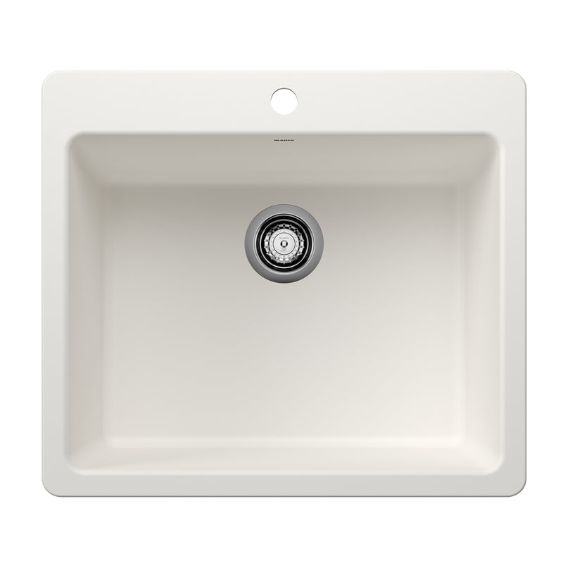 Blanco Liven SILGRANIT 25" Single Bowl Dual Mount Kitchen Sink Blanco