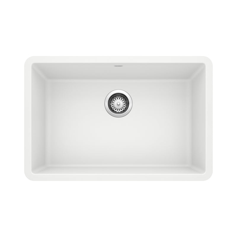 Blanco Precis SILGRANIT 27" Single Bowl Undermount Kitchen Sink Blanco