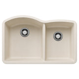 Blanco Diamond SILGRANIT 32" 60/40 Double Bowl Undermount Kitchen Sink Blanco