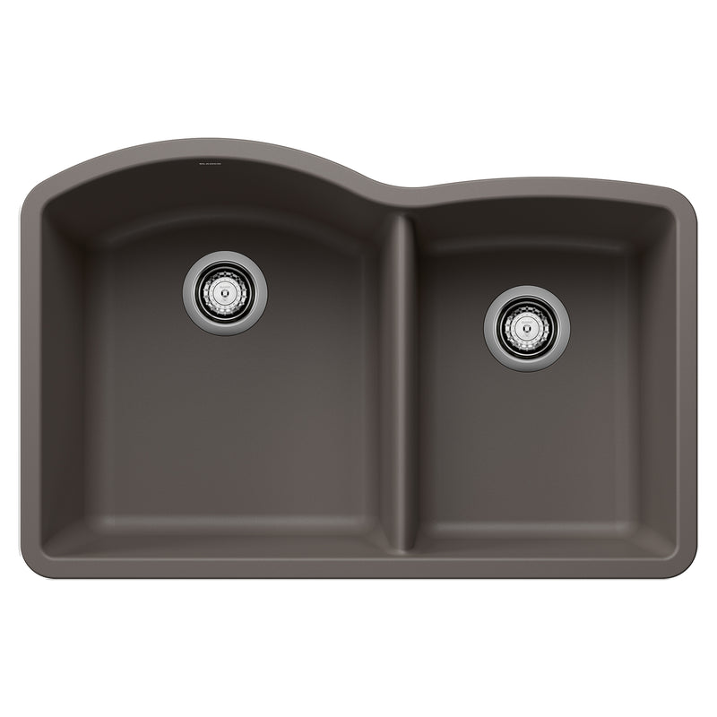 Blanco Diamond SILGRANIT 32" 60/40 Double Bowl Undermount Kitchen Sink Blanco