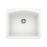 Blanco Diamond SILGRANIT 25" Single Bowl Dual Mount Kitchen Sink Blanco