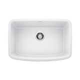 Blanco Valea SILGRANIT 27" Single Bowl Undermount Kitchen Sink Blanco