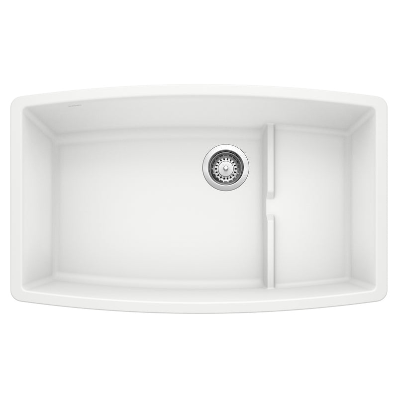 Blanco Performa Cascade SILGRANIT 32" Single Bowl Undermount Kitchen Sink with Colander Blanco