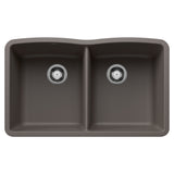 Blanco Diamond SILGRANIT 32" 50/50 Double Bowl Undermount Kitchen Sink Blanco