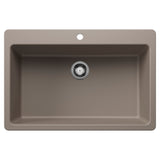 Blanco Liven SILGRANIT 33" Super Single Dual Mount Kitchen Sink Blanco