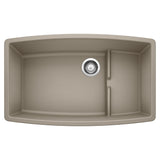 Blanco Performa Cascade SILGRANIT 32" Single Bowl Undermount Kitchen Sink with Colander Blanco